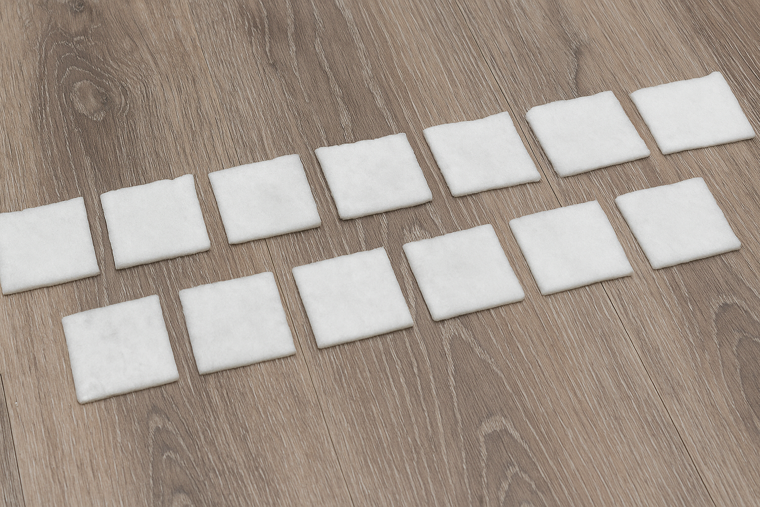 Damp cotton strips aligned along LVP grooves for dwell time