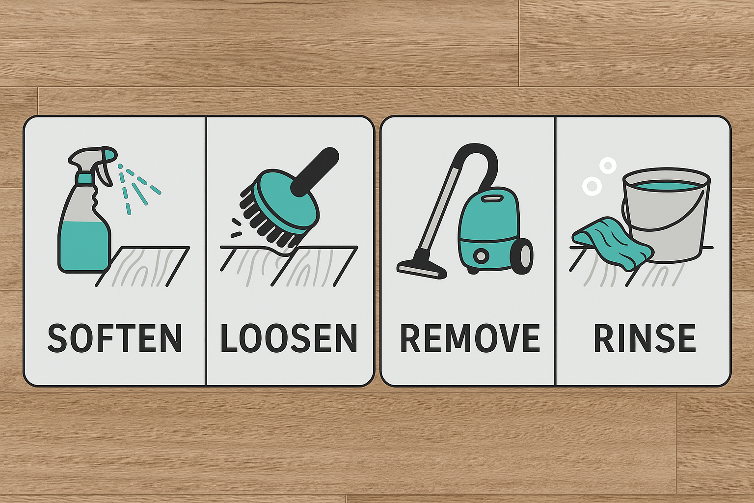 Four-step visual overview: Dwell, Agitate, Extract, Finish